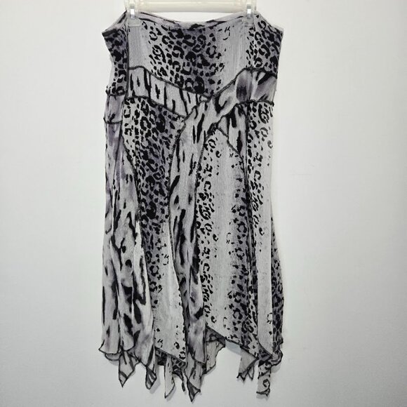 Lane Bryant Animal Print Skirt Size 18 Fairy Goth Festival Whimsigoth Asymmetric - Picture 1 of 10